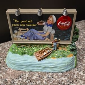 Vintage Coca-Cola Billboard Sign Money Bank Collectible Enesco 1900s